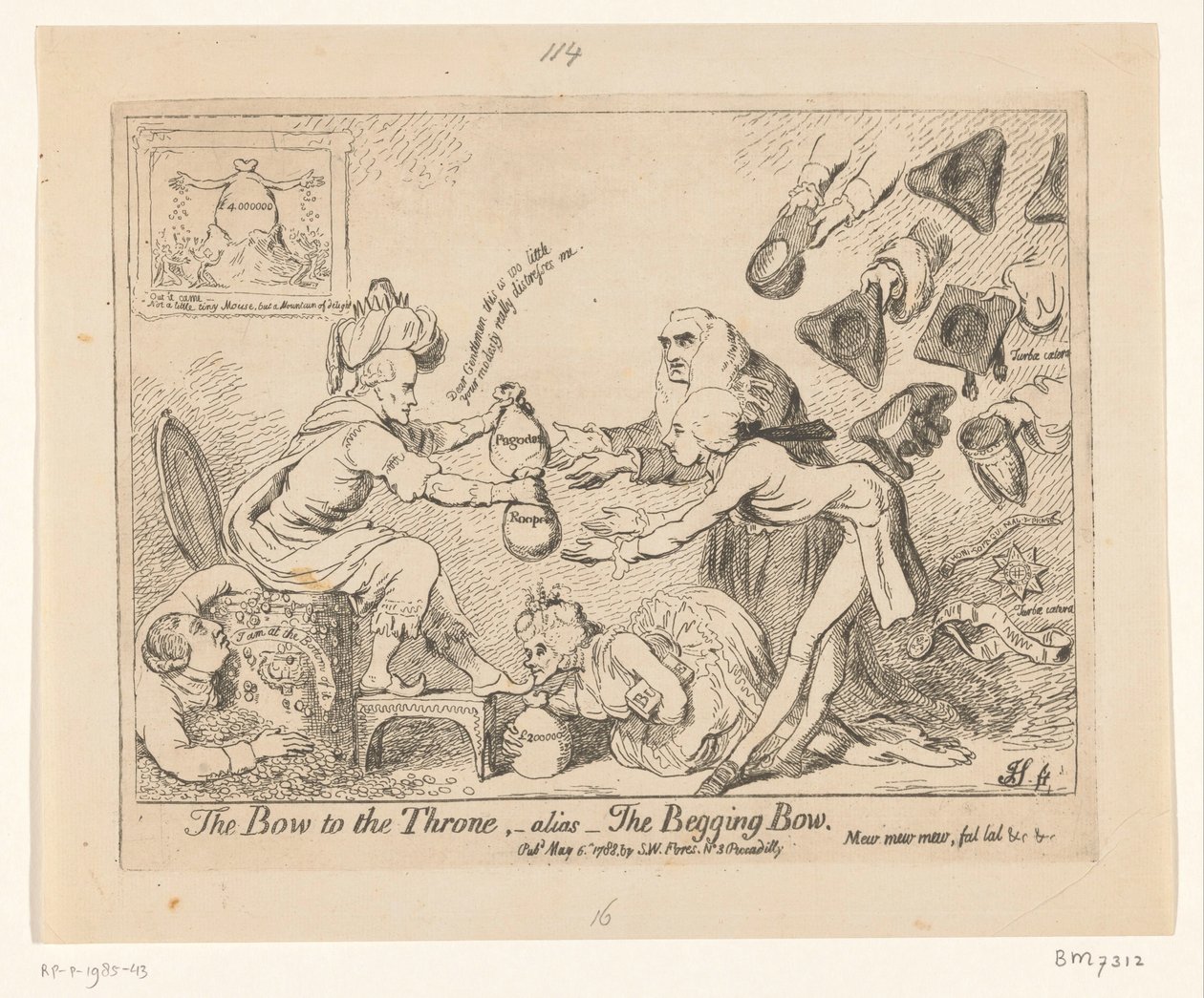 سبوتبرنت أوب وارين هاستينغز ، 1788 إنحني إلى العرش ، -لياس- قوس الاستجداء بواسطة جيمس جيلراي