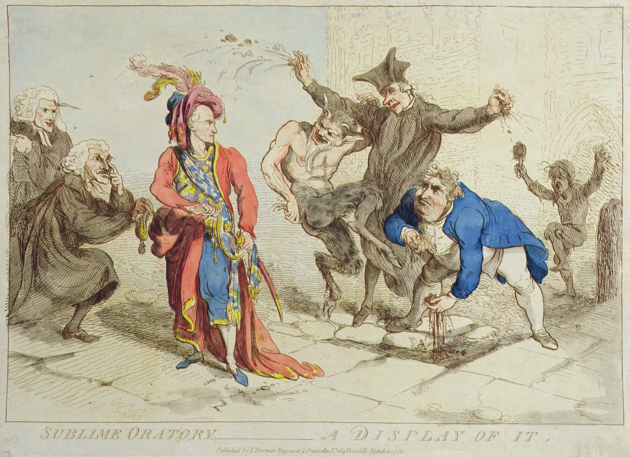خطبة سامية: عرض لها ، نشرها T. Harmar في عام 1788 (نقش ملون يدويًا) بواسطة جيمس جيلراي