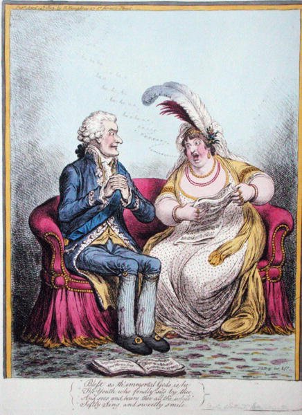 The Bulstrode Siren ، الذي نشرته هانا همفري عام 1803 (نقش ملون يدويًا) بواسطة جيمس جيلراي