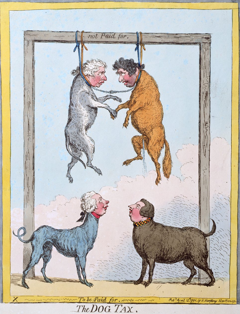 The Dog Tax ، نشرته هانا همفري في عام 1796 (النقش اليدوي) بواسطة جيمس جيلراي