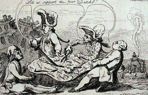 الانقسامات الهولندية ، التي نشرتها SW Fores عام 1787 (حفر) بواسطة جيمس جيلراي