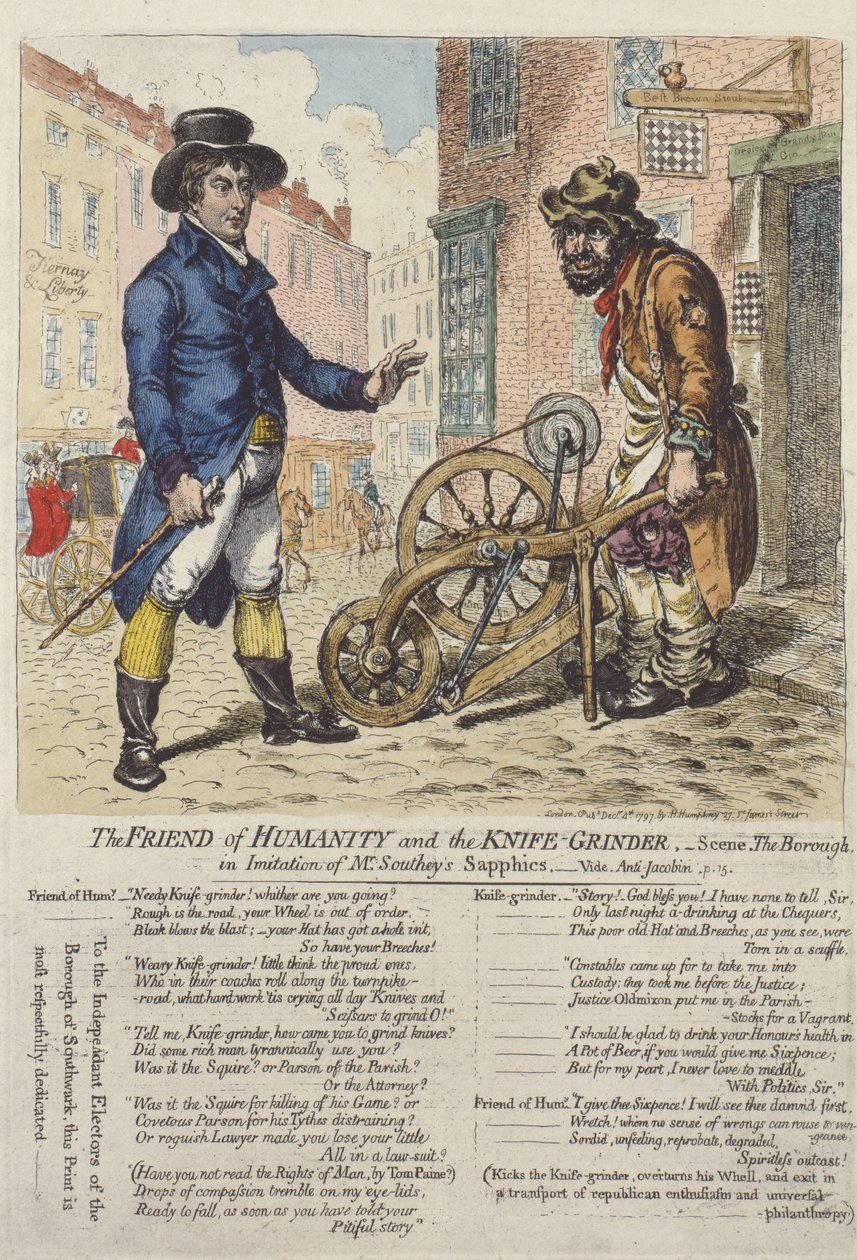 "صديق الإنسانية وطاحونة السكين" ، 1797 بواسطة جيمس جيلراي