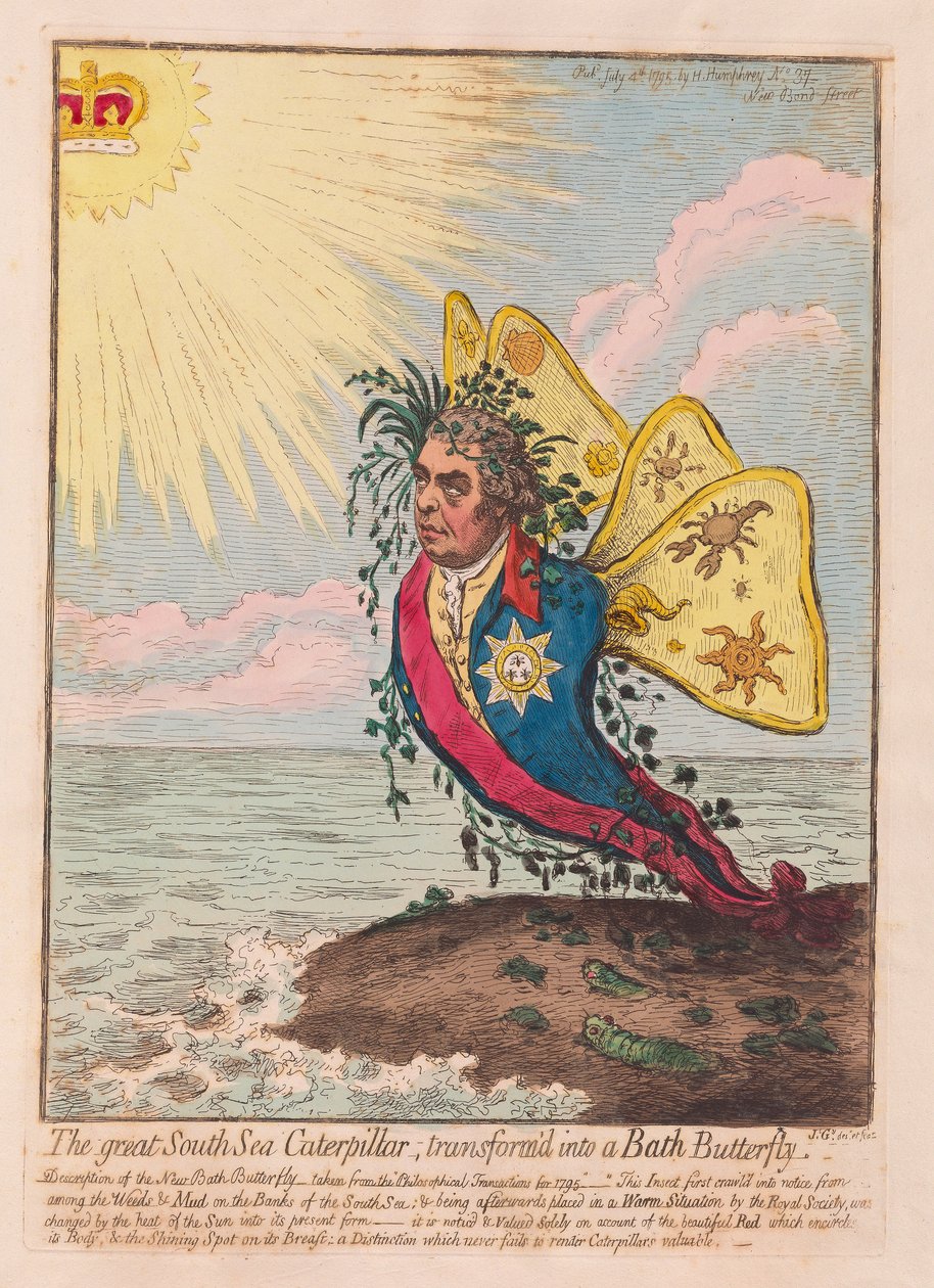 كاتربيلر بحر الجنوب العظيم ، تحولت إلى باث باترفلاي ، حانة. 1792 (نقش يدوي) بواسطة جيمس جيلراي