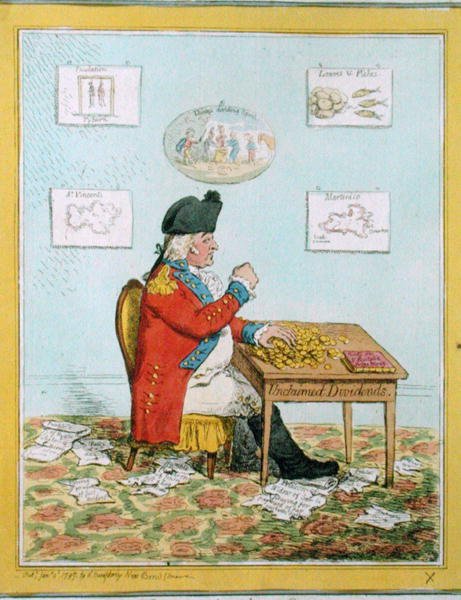 حصة الأسد ، التي نشرتها هانا همفري عام 1797 (نقش ملون يدويًا) بواسطة جيمس جيلراي