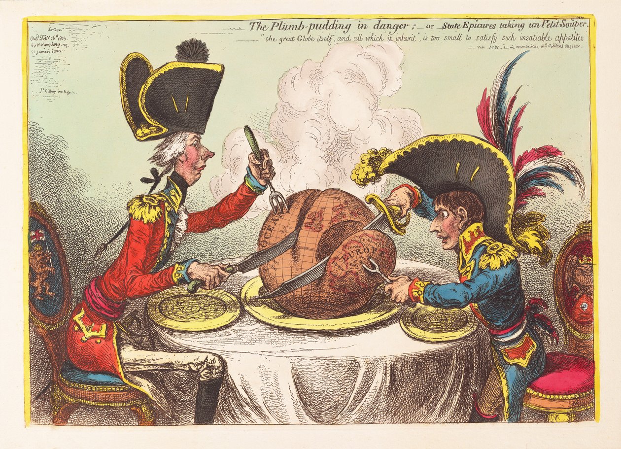 البرقوق البرقوق في خطر أو Epicures الدولة مع un Petit Souper ، الحانة. 1805 (نقش يدوي) بواسطة جيمس جيلراي