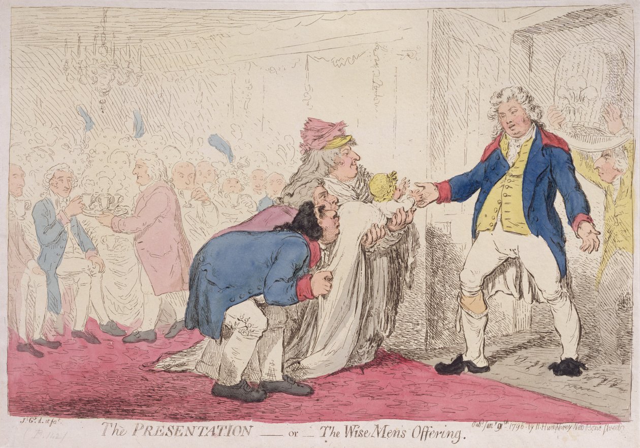العرض ، أو عرض الرجال الحكيم ، نشرته هانا همفري في عام 1796 (النقش اليدوي) بواسطة جيمس جيلراي