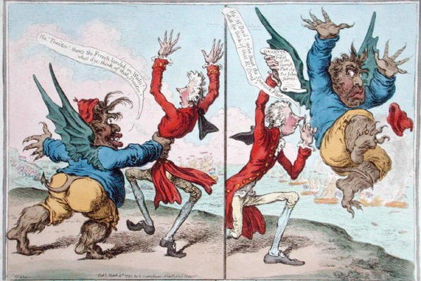 The Tables Turn'd ، التي نشرتها هانا همفري عام 1797 (نقش ملون يدويًا) بواسطة جيمس جيلراي