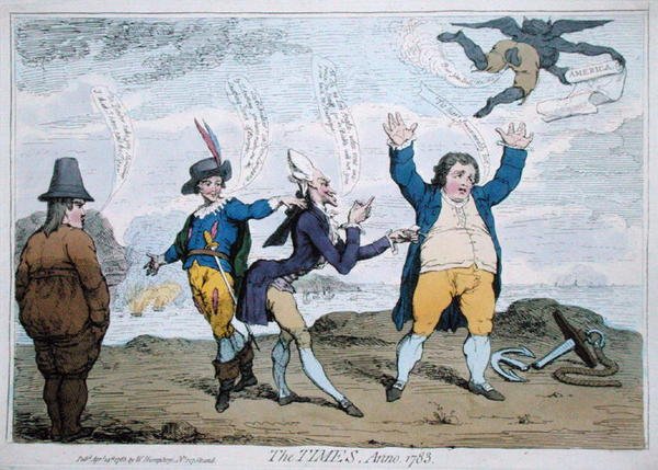 الأوقات ، Anno 1783 ، نشرها ويليام همفري (نقش ملون يدويًا) بواسطة جيمس جيلراي