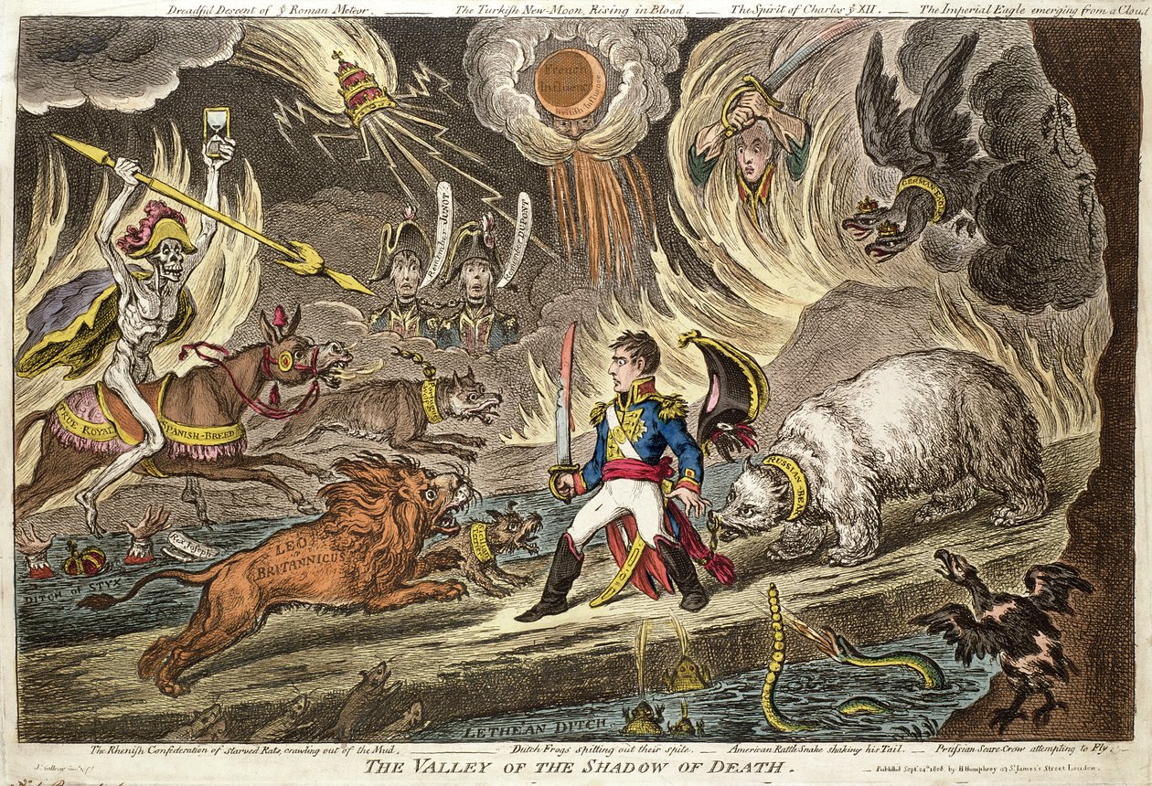 The Valley of the Shadow of Death بقلم جيمس جيلراي ، نُشر في 24 سبتمبر 1808 بواسطة جيمس جيلراي