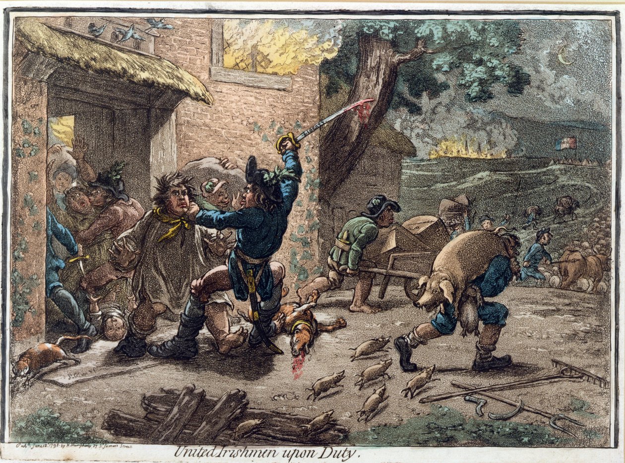 الأيرلنديون المتحدون واجب ، نشرته هانا همفري عام 1798 بواسطة جيمس جيلراي