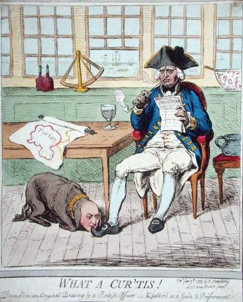 يا له من كرتيس! نشرتها هانا همفري عام 1795 (نقش ملون يدويًا) بواسطة جيمس جيلراي
