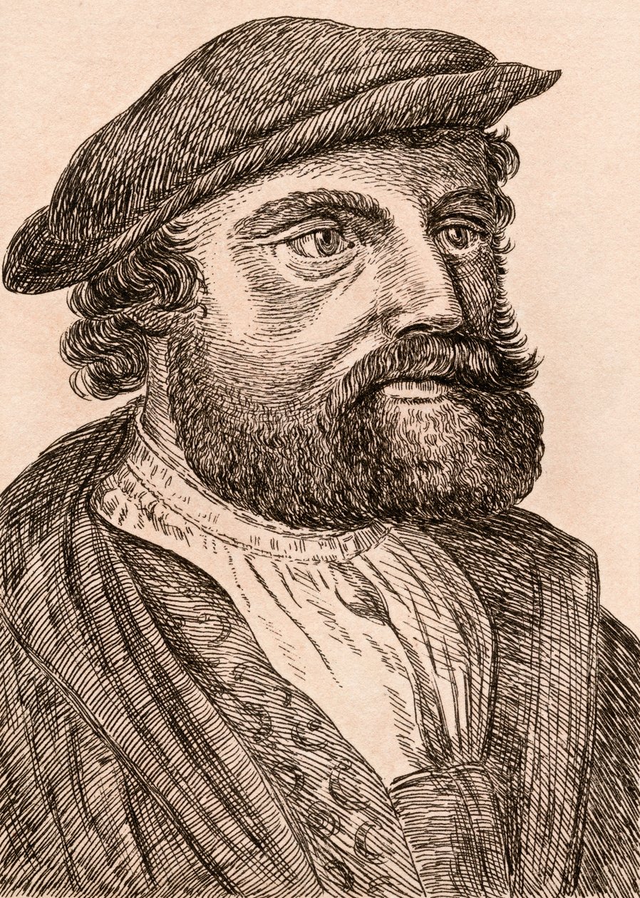 هانز هولبين الأصغر ، رسم توضيحي من "75 صورة لرسامين مشهورين من أصول أصلية" ، نُشر في لندن ، 1817 بواسطة جيمس جيرتين
