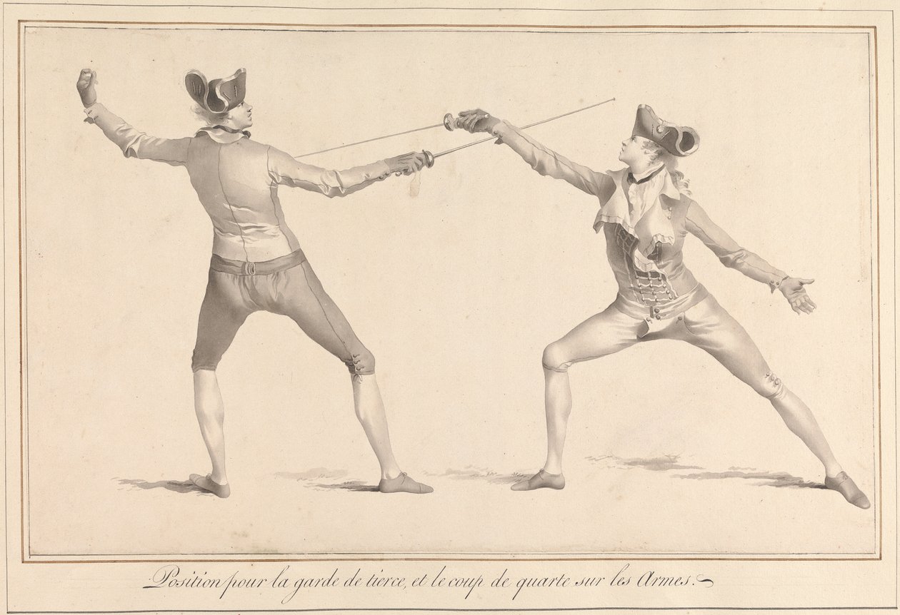 موقف Garde de Tierce ، و Coup de Quarte on the Arms بواسطة جيمس جوين