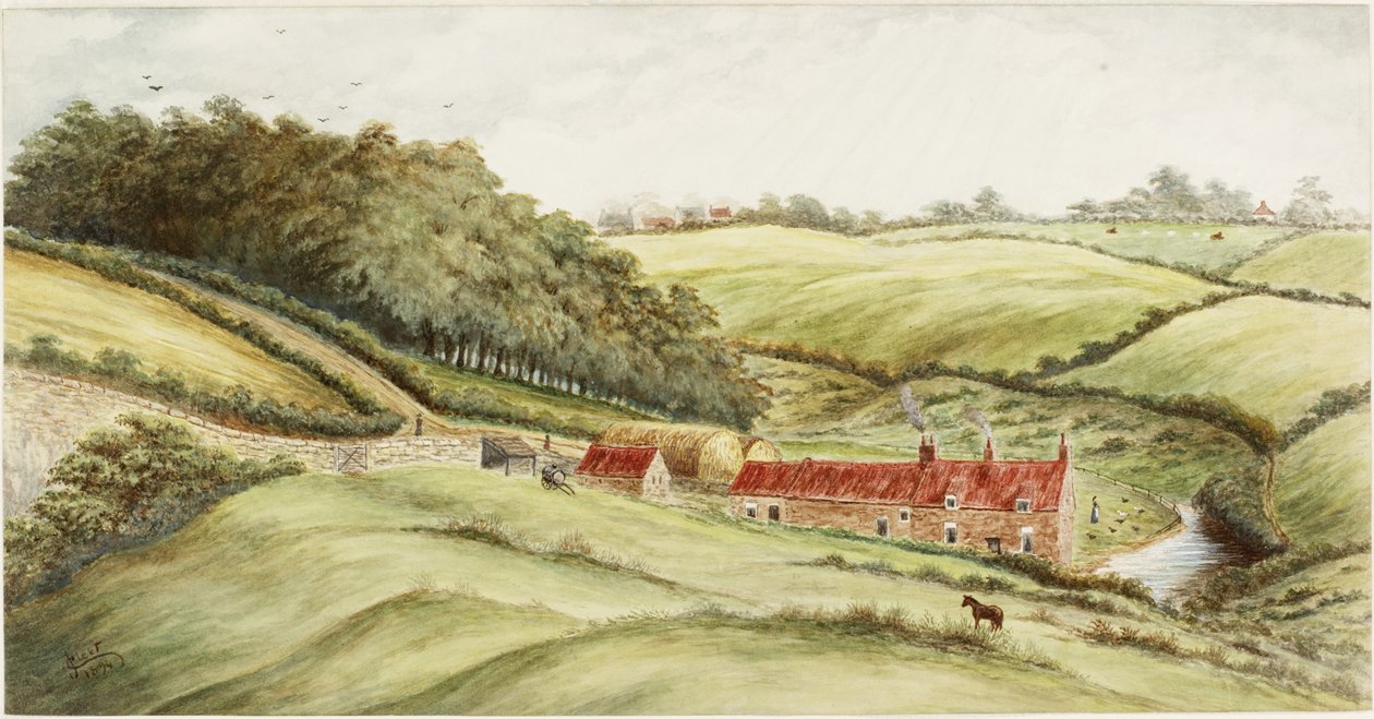 Hedworth Farm (ألوان مائية ، ألوان الجسم وقلم رصاص على ورق) بواسطة جيمس هنري كليت