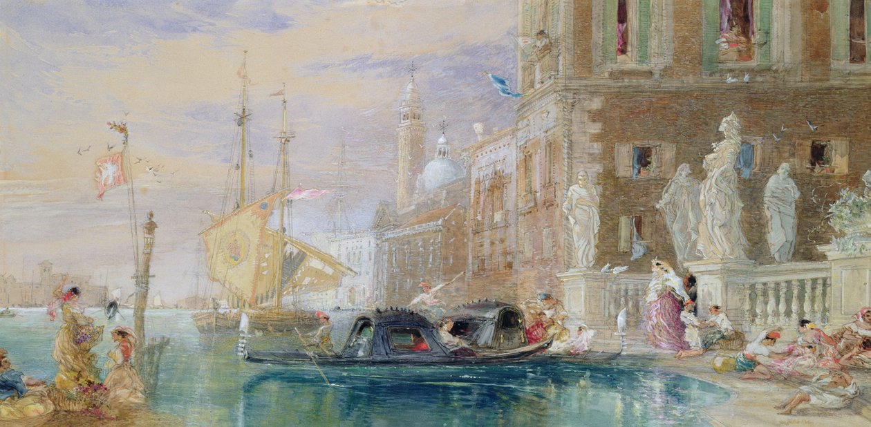سانت جورج ، البندقية ، c.1860 (مرحاض ، غواش وقلم رصاص على ورق) بواسطة جيمس هولاند
