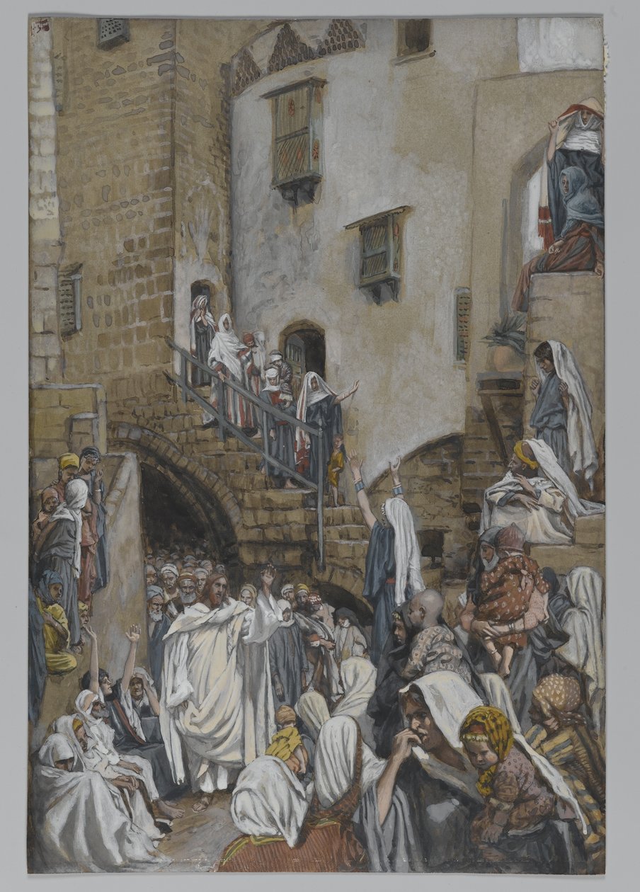 امرأة تبكي في الحشد ، رسم توضيحي من حياة ربنا يسوع المسيح ، 1886-1894 (مرحاض على الجرافيت على الورق) بواسطة جيمس جاك جوزيف تيسو