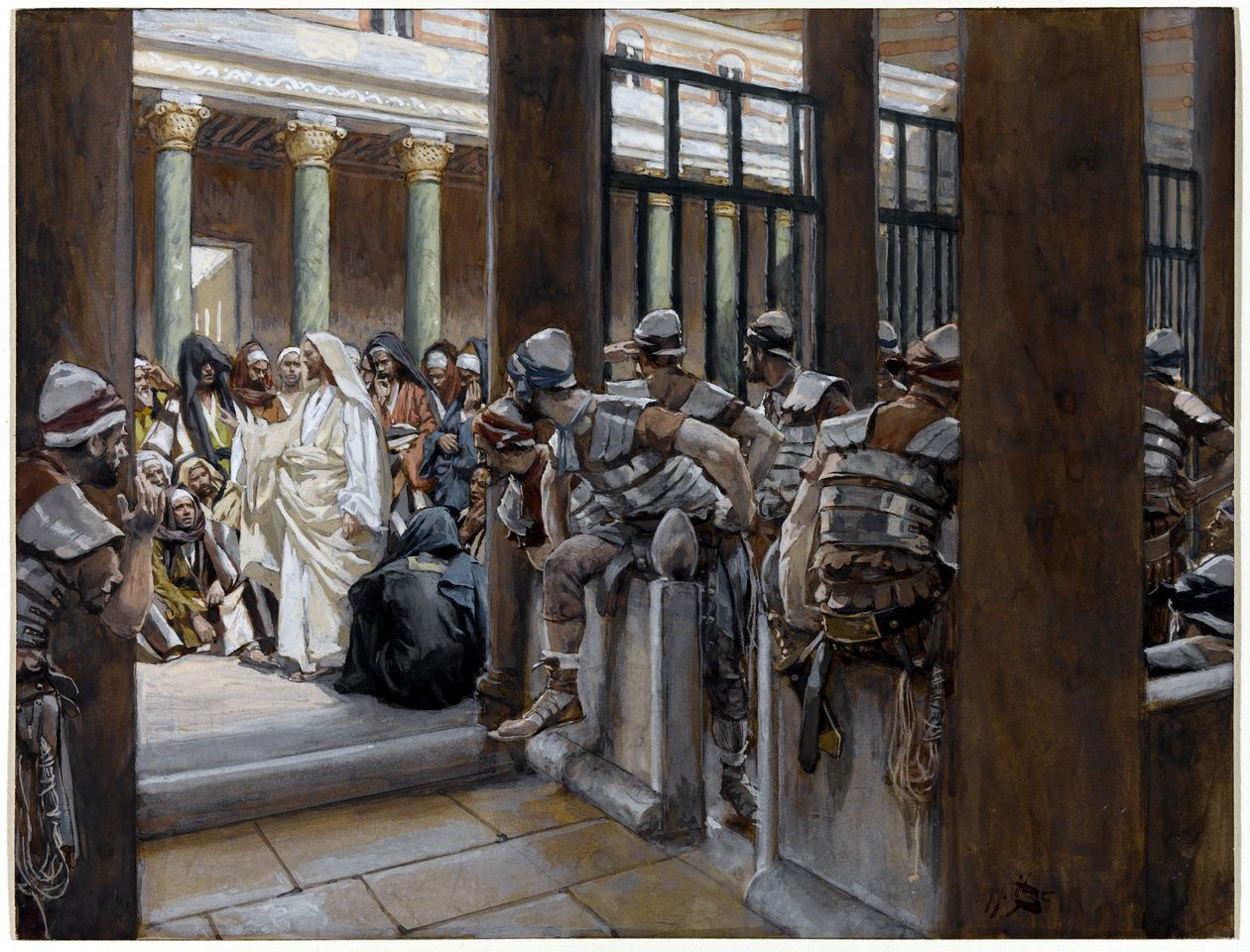 لكن لا يوجد رجل يضع يديه عليه ، توضيح لحياة المسيح ، c.1884-96 (مرحاض وغواش على ورق مقوى) بواسطة جيمس جاك جوزيف تيسو