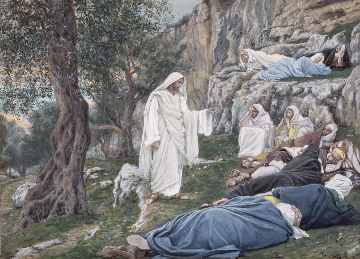 المسيح يأمر تلاميذه بالراحة ، توضيح لحياة المسيح ، c.1886-94 (مرحاض وغواش على ورق مقوى) بواسطة جيمس جاك جوزيف تيسو