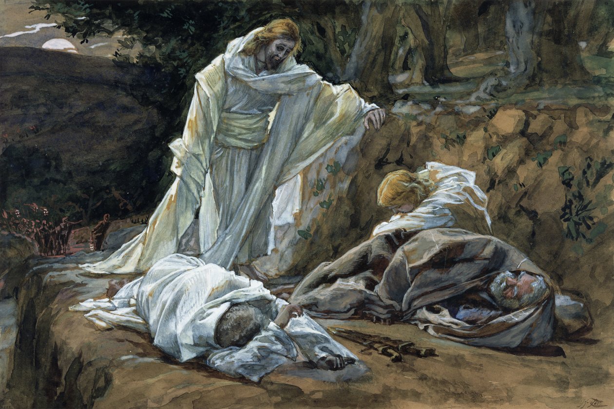 ألا يمكنك مشاهدة معي ساعة واحدة ؟، توضيح لحياة المسيح ، c.1886-94 (مرحاض وغواش على ورق مقوى) بواسطة جيمس جاك جوزيف تيسو