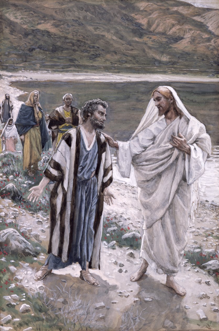 إطعام خرفي ، رسم توضيحي لحياة المسيح ، c.1884-96 (مرحاض وغواش على ورق مقوى) بواسطة جيمس جاك جوزيف تيسو