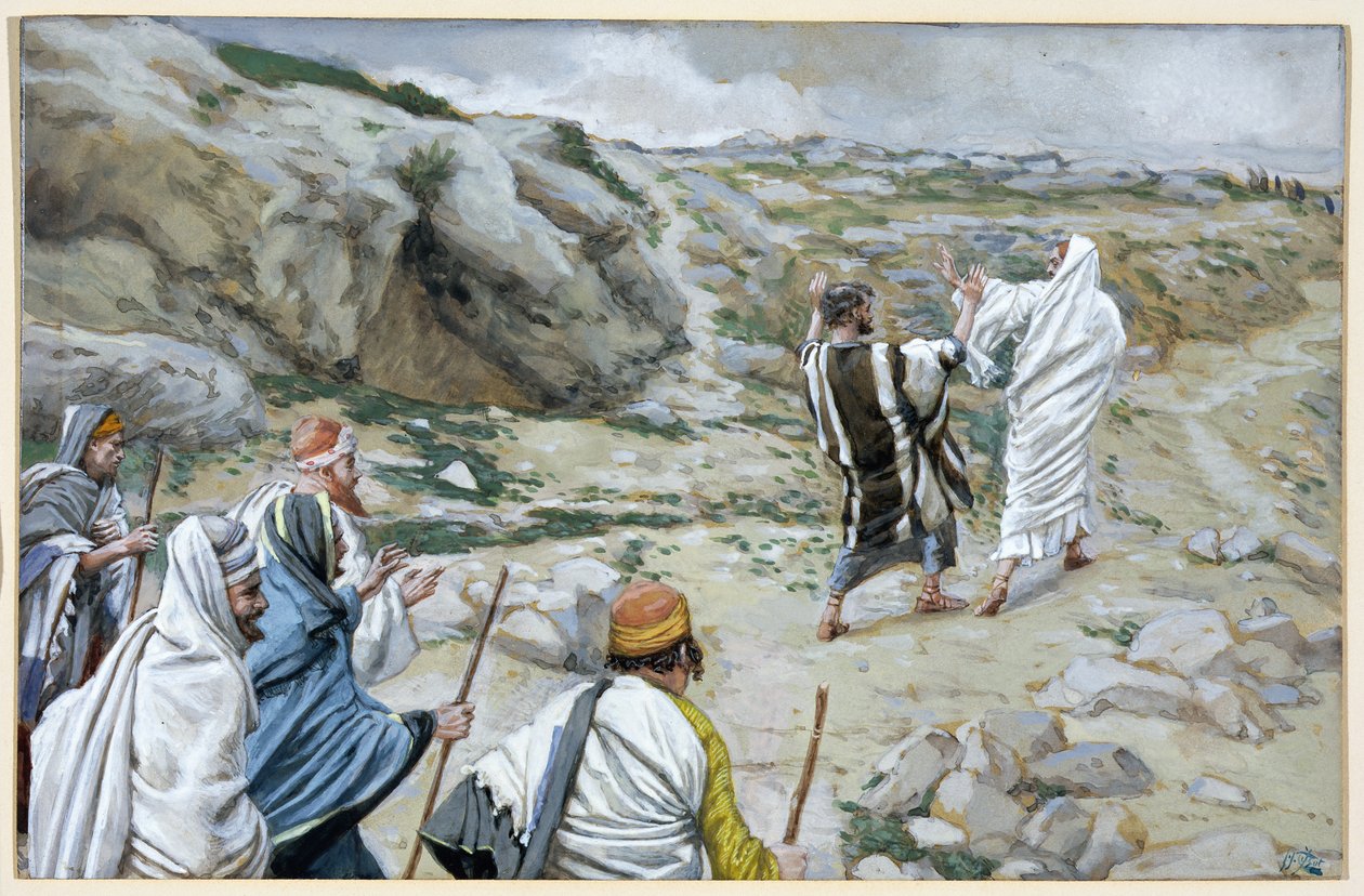 احصل على ورائي ، الشيطان ، توضيح لحياة المسيح ، c.1886-94 (مرحاض وغواش على ورق مقوى) بواسطة جيمس جاك جوزيف تيسو
