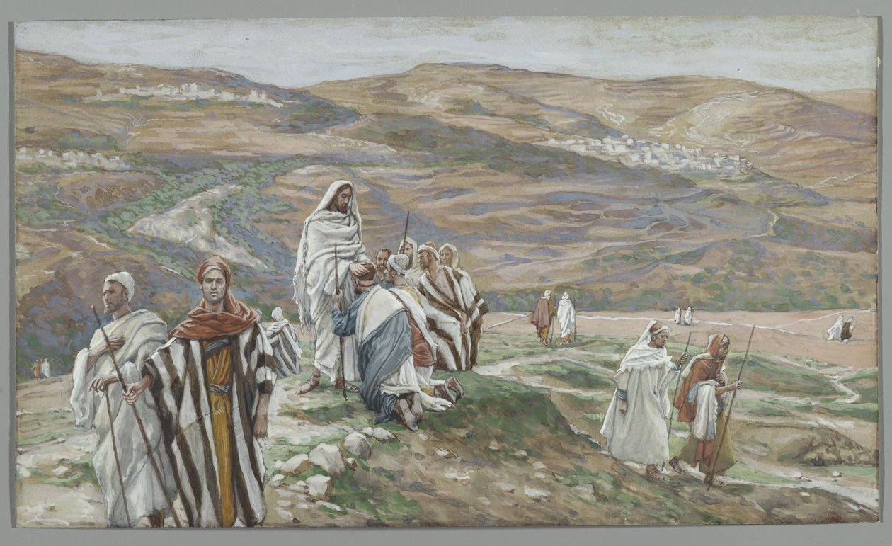أرسلهم اثنين بواحد ، التوضيح من حياة ربنا يسوع المسيح ، 1886-1896 (مرحاض على الجرافيت على الورق) بواسطة جيمس جاك جوزيف تيسو