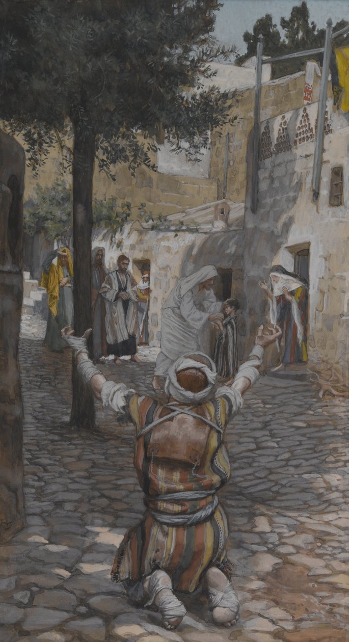 شفاء البرص في كفرناحوم ، توضيح من حياة ربنا يسوع المسيح (مرحاض فوق الجرافيت على الورق) بواسطة جيمس جاك جوزيف تيسو