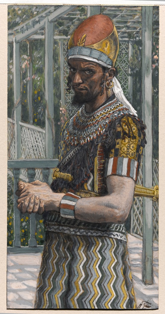 هيرودس (21BC-39AD) ، رسم توضيحي لـ "حياة المسيح" ، حوالي 1886-94 (ألوان مائية وغواش على ورق مقوى) بواسطة جيمس جاك جوزيف تيسو