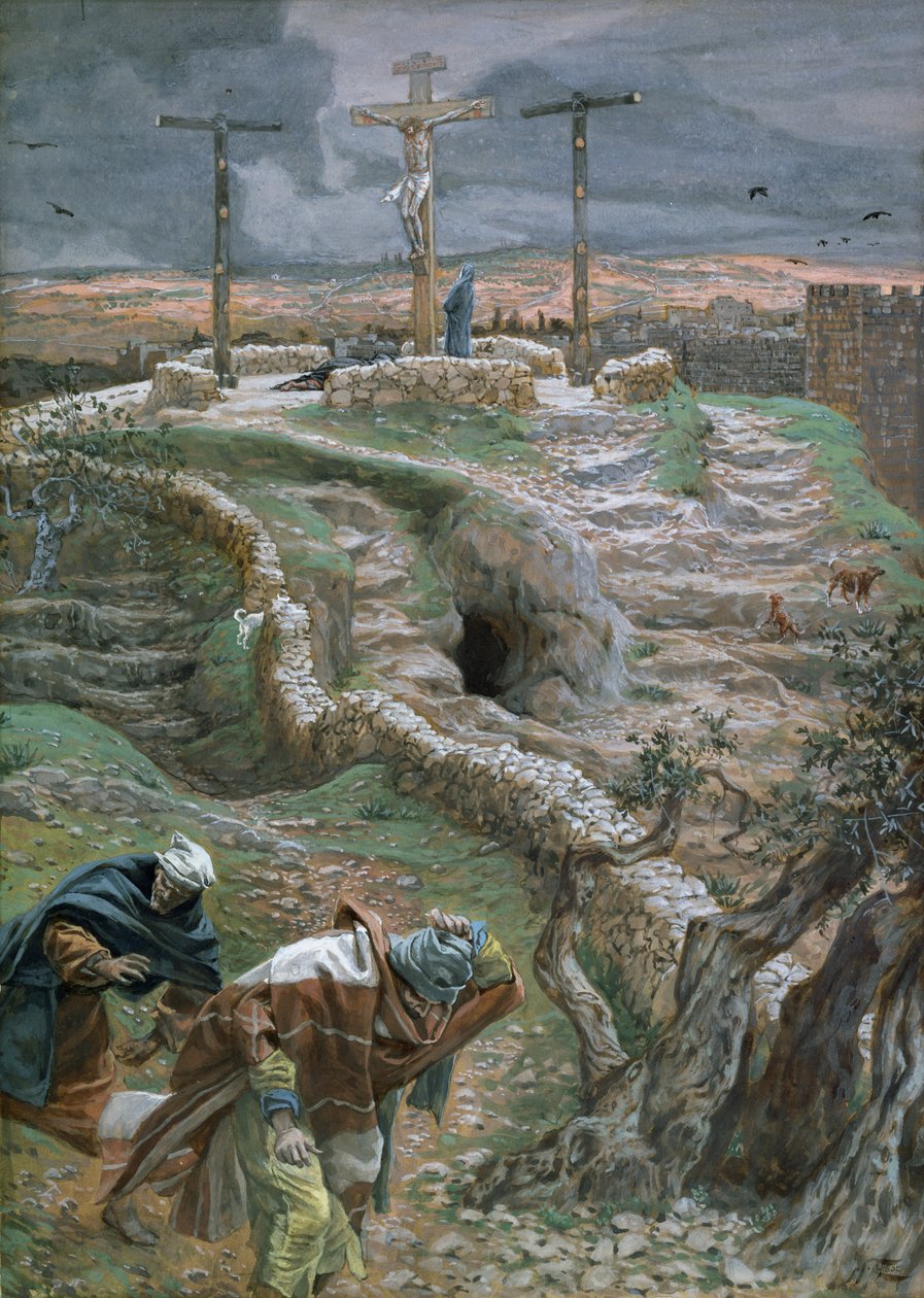 يسوع وحده على الصليب ، توضيح لحياة المسيح ، c.1884-96 (مرحاض وغواش على ورق مقوى) بواسطة جيمس جاك جوزيف تيسو