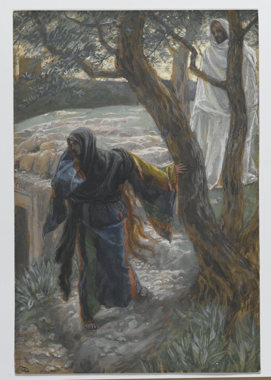 يظهر يسوع لمريم المجدلية ، توضيح من حياة ربنا يسوع المسيح ، 1886-1894 (مرحاض على الجرافيت على الورق) بواسطة جيمس جاك جوزيف تيسو