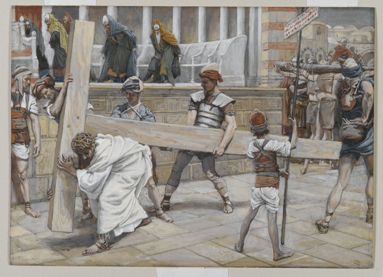 يسوع يحمل الصليب ، توضيح من حياة ربنا يسوع المسيح ، 1886-1894 (مرحاض فوق الجرافيت على الورق) بواسطة جيمس جاك جوزيف تيسو