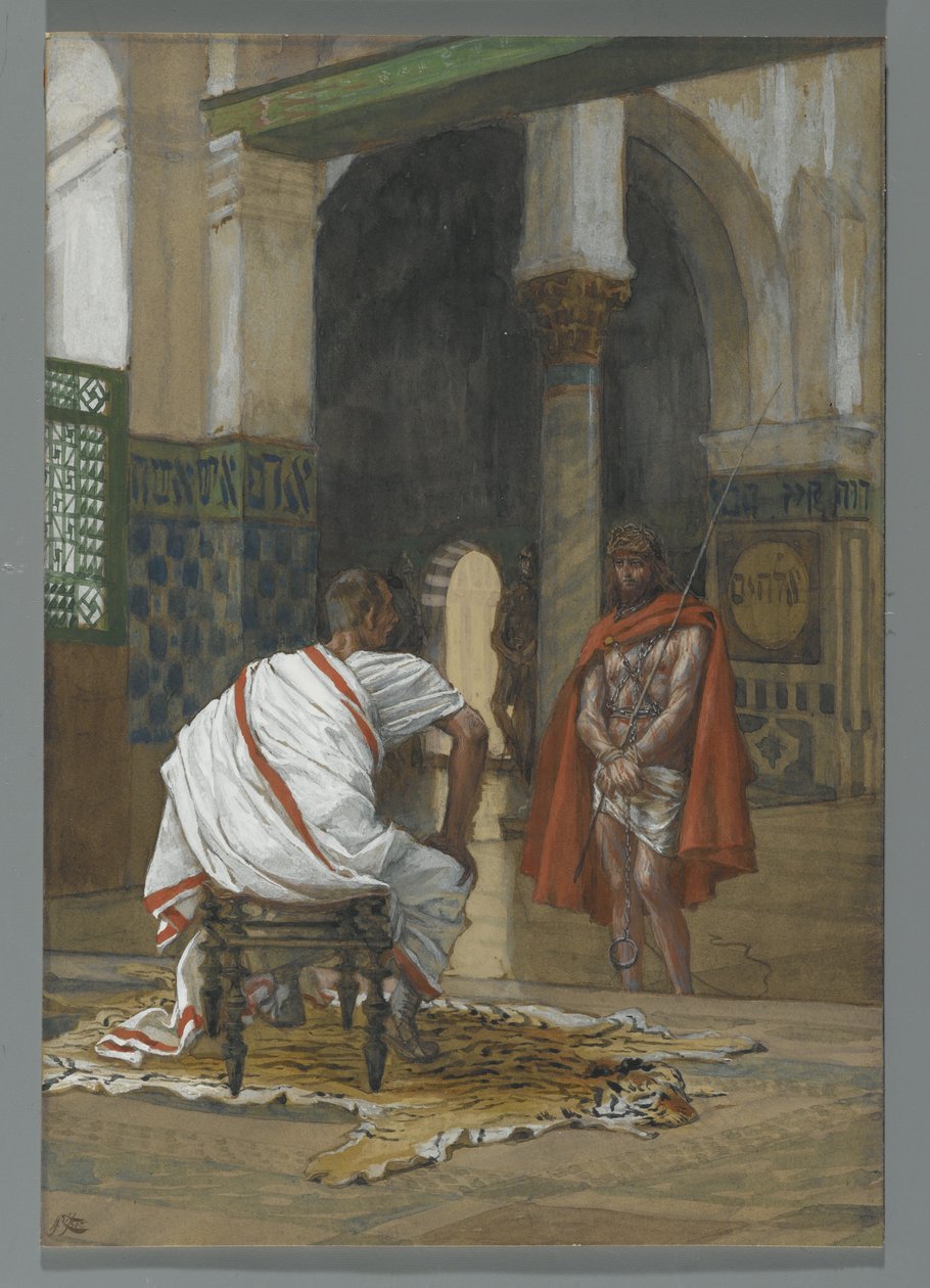 يسوع قبل بيلاطس - المقابلة الثانية ، توضيح من حياة ربنا يسوع المسيح ، 1886-1894 (مرحاض فوق الجرافيت على الورق) بواسطة جيمس جاك جوزيف تيسو