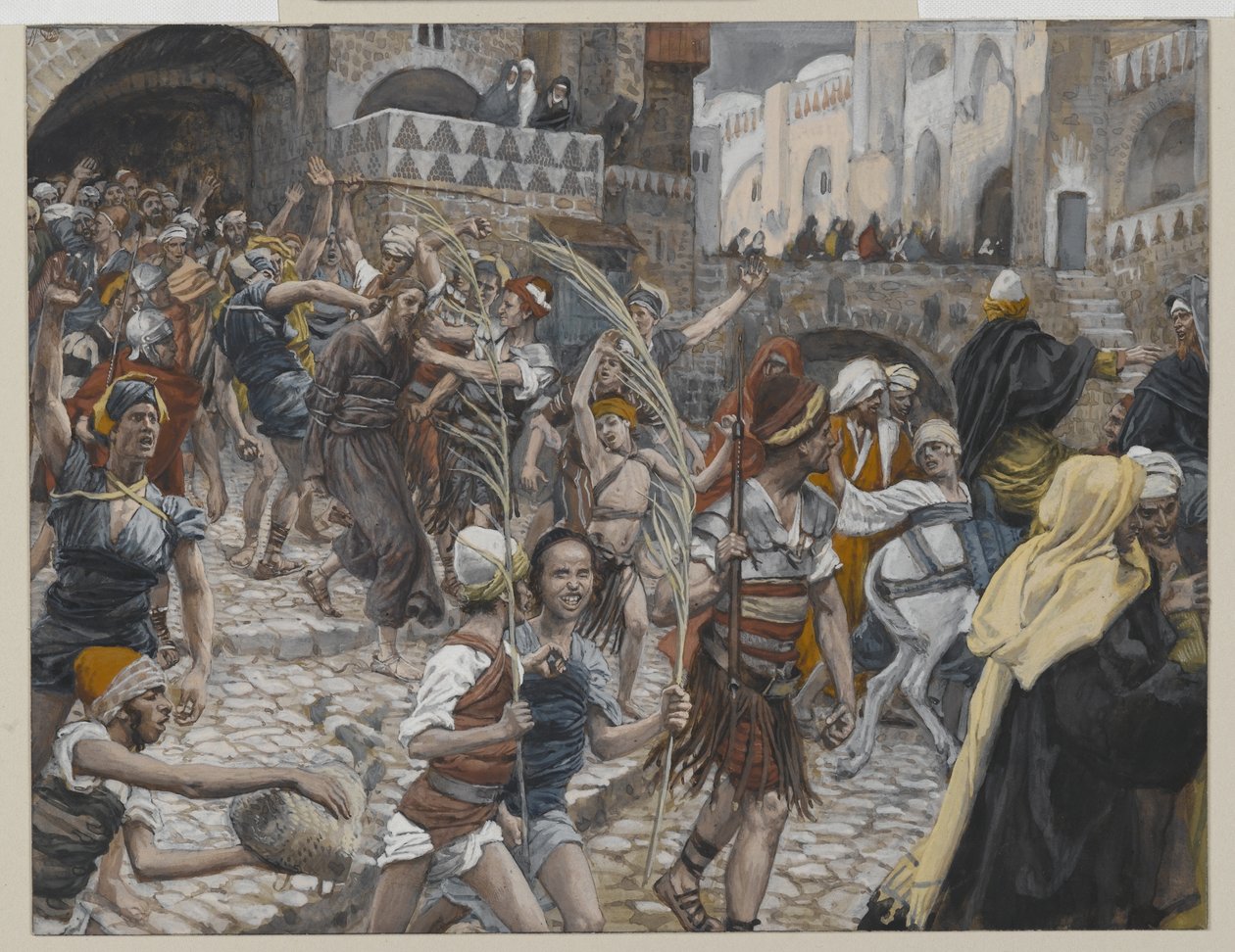 قاد يسوع من Caiaphas إلى بيلاطس ، التوضيح من حياة ربنا يسوع المسيح ، 1886-1894 (مرحاض على الجرافيت على الورق) بواسطة جيمس جاك جوزيف تيسو