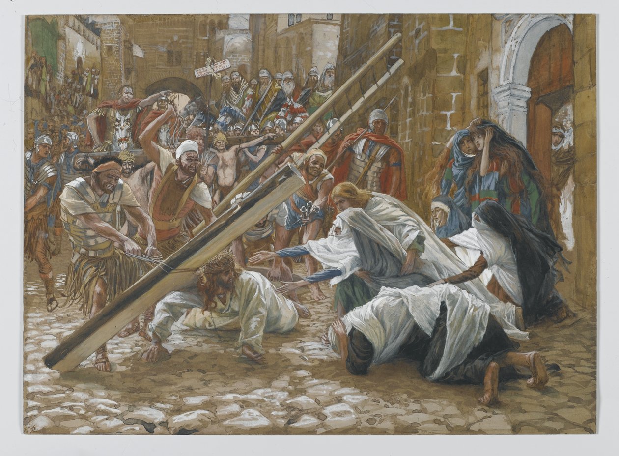 يلتقي يسوع بوالدته ، صورة من حياة ربنا يسوع المسيح ، 1886-1894 (مرحاض على الجرافيت على ورق) بواسطة جيمس جاك جوزيف تيسو