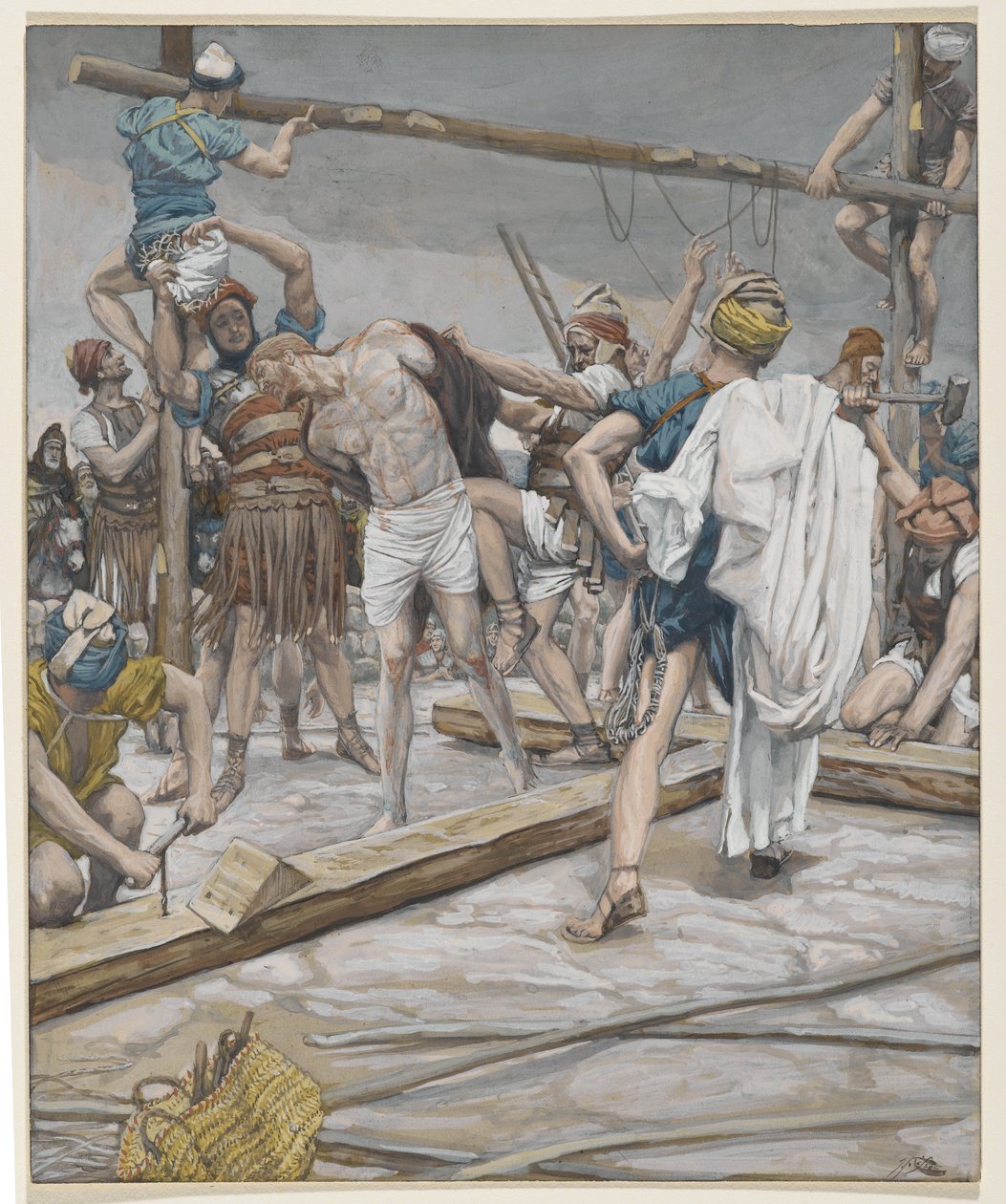 جرد يسوع من ثيابه ، صورة من حياة ربنا يسوع المسيح ، 1886-1894 (مرحاض فوق الجرافيت على الورق) بواسطة جيمس جاك جوزيف تيسو