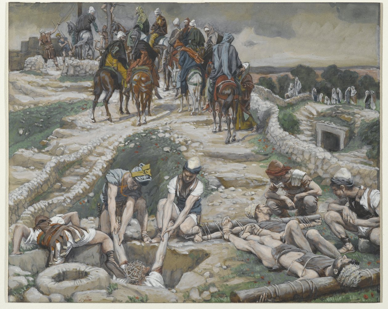 يسوع مأخوذ من الخزان ، توضيح من حياة ربنا يسوع المسيح ، 1886-1894 (مرحاض على الجرافيت على الورق) بواسطة جيمس جاك جوزيف تيسو