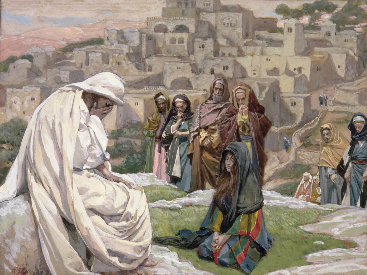 يسوع بكى ، رسم توضيحي لحياة المسيح ، c.1886-96 (غواش على ورق مقوى) بواسطة جيمس جاك جوزيف تيسو