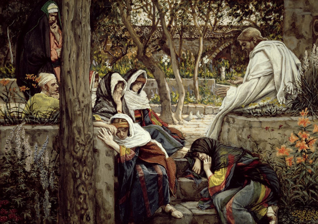 يسوع في بيت عنيا ، توضيح لحياة المسيح ، c.1886-96 (غواش على ورق مقوى) بواسطة جيمس جاك جوزيف تيسو