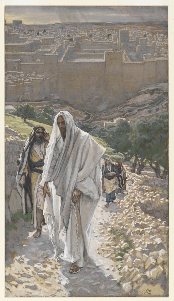 يذهب يسوع في المساء إلى بيت عنيا ، صورة من حياة ربنا يسوع المسيح ، 1886-1894 (مرحاض على الجرافيت على ورق) بواسطة جيمس جاك جوزيف تيسو