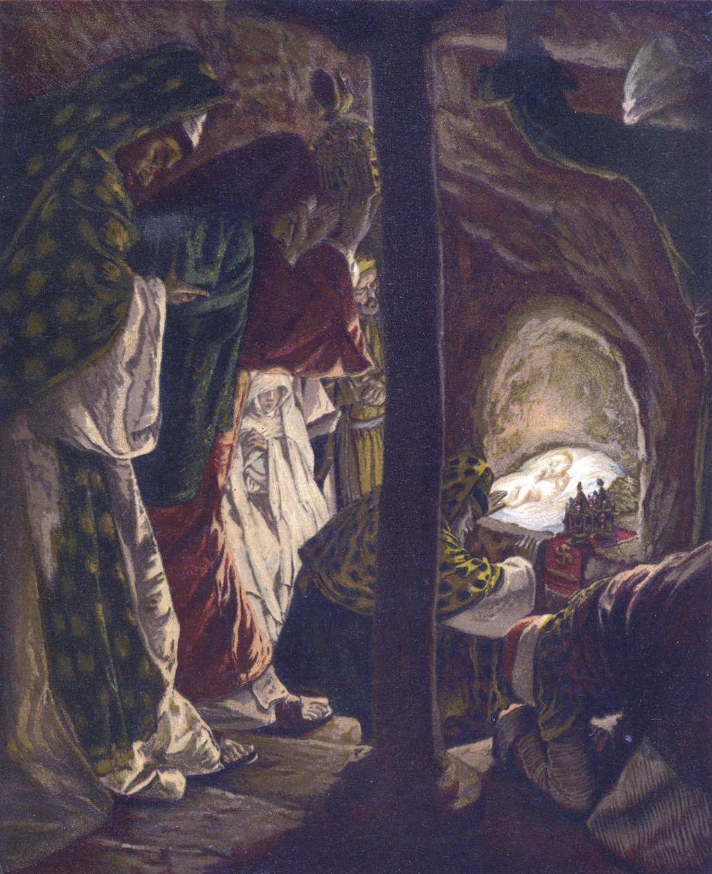 عبادة المجوس - عبادة المجوس - من "" حياة ربنا يسوع المسيح "- 1899 بقلم جيمس تيسو - لا في دي نوتر سيد يسوع المسيح ، بقلم جاك جوزيف (جاك جوزيف) تيسو ديت جيمس تيسو (1836-1902) بواسطة جيمس جاك جوزيف تيسو