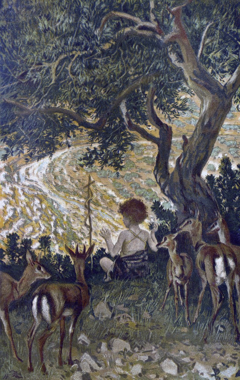 L "enfance de Saint John the Baptist - طفولة القديس يوحنا المعمدان - من" "حياة ربنا يسوع المسيح" - 1899 بقلم جيمس تيسو - La vie de notre seigneur يسوع المسيح ، بقلم جاك جوزيف بواسطة جيمس جاك جوزيف تيسو