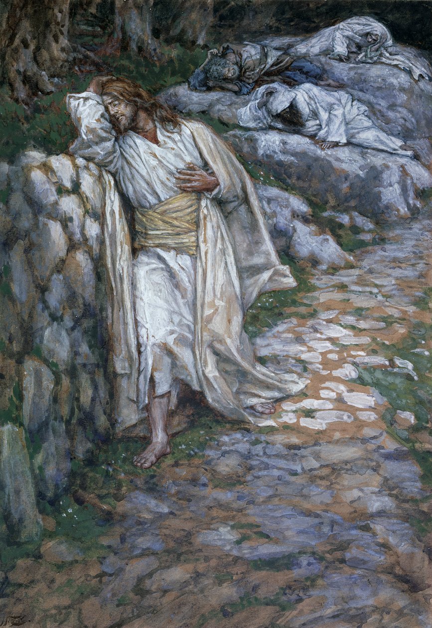 روحي تتجاوز الحزن حتى الموت ، رسم توضيحي لحياة المسيح ، c.1884-96 (مرحاض وغواش على ورق مقوى) بواسطة جيمس جاك جوزيف تيسو