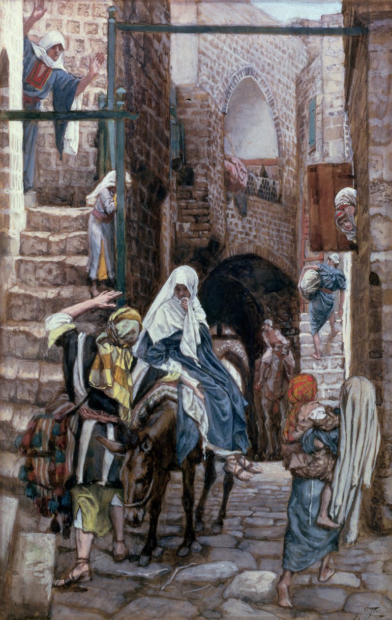 يسعى القديس يوسف إلى الإقامة في بيت لحم ، مثال لحياة المسيح ، c.1886-94 بواسطة جيمس جاك جوزيف تيسو