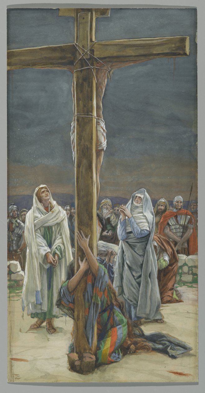 الأم ستابات. امرأة ها ابنك ، توضيح لحياة المسيح ، c.1884-96 (مرحاض وغواش على ورق مقوى) بواسطة جيمس جاك جوزيف تيسو