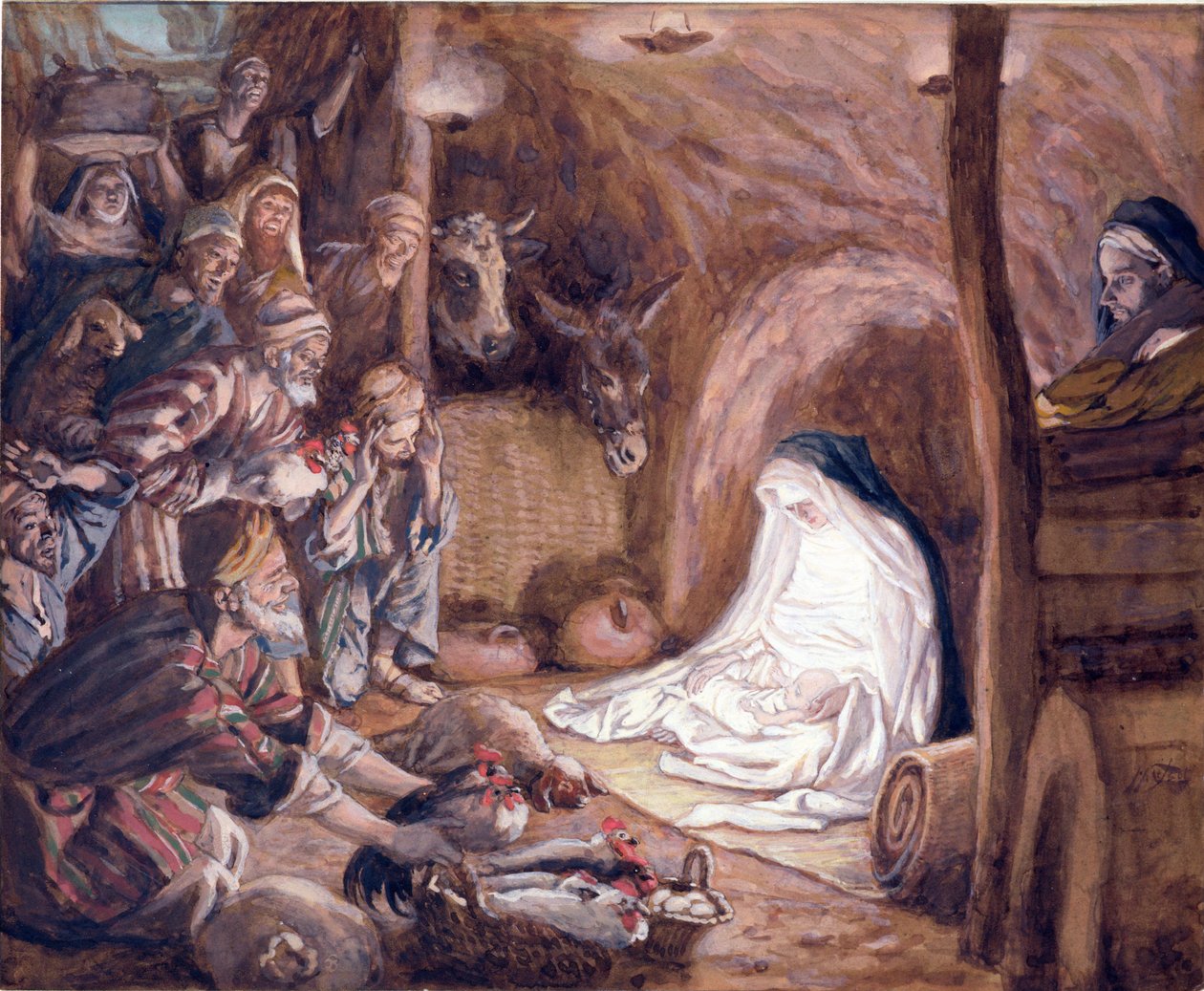 عشق الرعاة ، توضيح لحياة المسيح ، c.1886-94 (الغواش على ورق مقوى) بواسطة جيمس جاك جوزيف تيسو