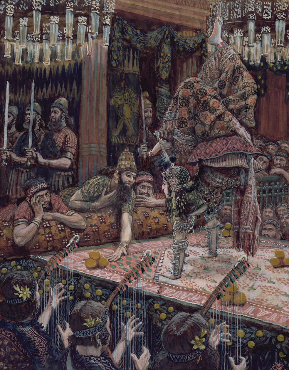 ابنة رقص هيرودياس ، رسم توضيحي لحياة المسيح ، c.1886-94 (مرحاض وغواش على ورق مقوى) بواسطة جيمس جاك جوزيف تيسو