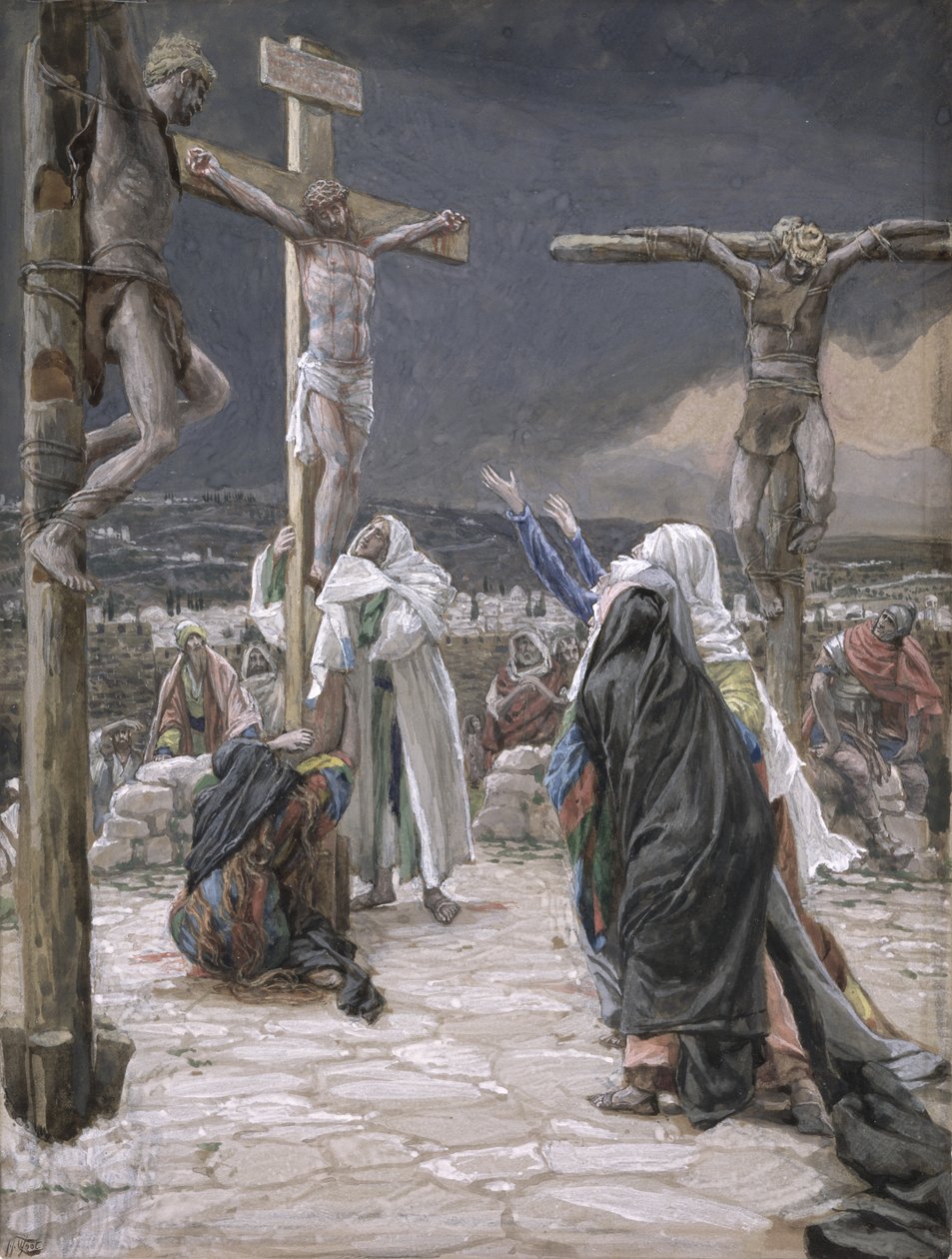 موت المسيح ، مثال لحياة المسيح ، c.1884-96 (مرحاض وغواش على ورق مقوى) بواسطة جيمس جاك جوزيف تيسو