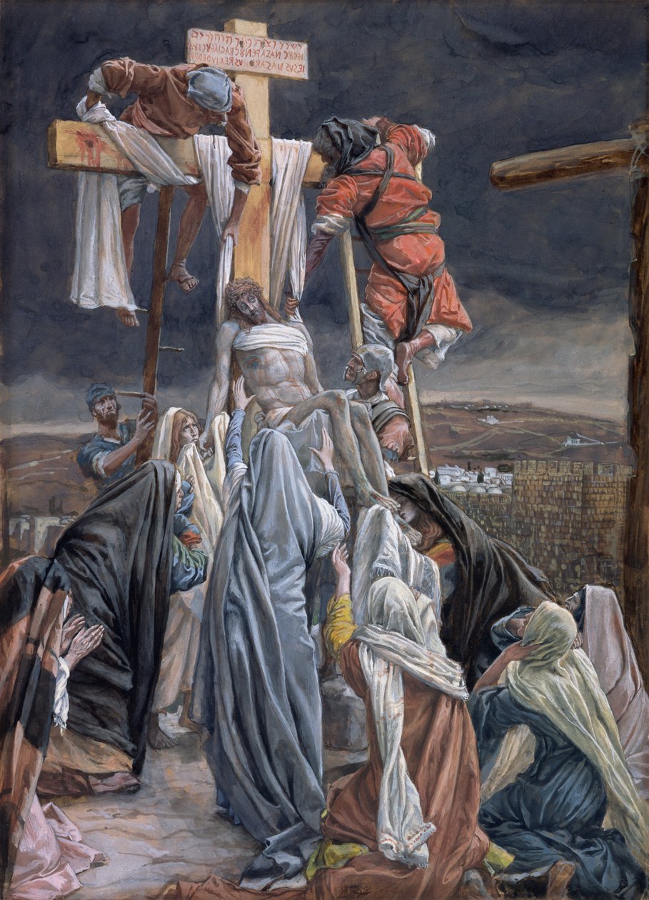النسب من الصليب ، توضيح لحياة المسيح ، c.1884-96 (مرحاض وغواش على ورق مقوى) بواسطة جيمس جاك جوزيف تيسو