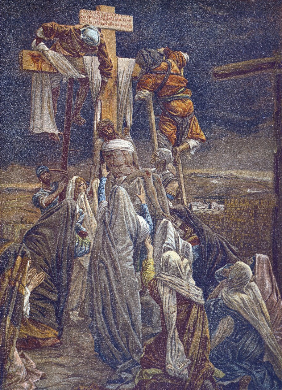 نزول الصليب - النزول من الصليب - من "" حياة ربنا يسوع المسيح "- 1899 بقلم جيمس تيسو - حياة يسوع المسيح ، بقلم جاك جوزيف (جاك جوزيف) تيسو ديت جيمس تيسو (1836-1902) بواسطة جيمس جاك جوزيف تيسو