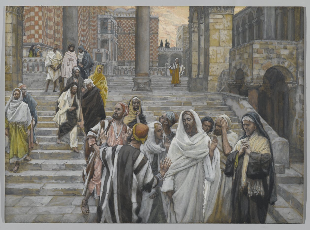 يعجب التلاميذ بمباني الهيكل ، توضيح من حياة ربنا يسوع المسيح ، 1886-1894 (مرحاض فوق الجرافيت على الورق) بواسطة جيمس جاك جوزيف تيسو